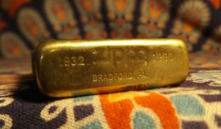 One Vintage ZIPPO Lighter Solid Brass 3