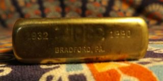 One Vintage ZIPPO Lighter Solid Brass 4