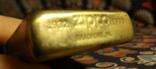 One Vintage ZIPPO Lighter Solid Brass 6
