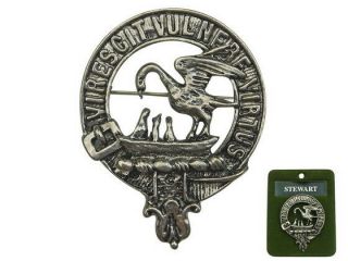 2 " Scottish Scotland Crest Pin Badge: Stewart Clan Badge