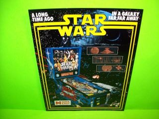 Data East Star Wars 1992 Nos Pinball Machine Sales Flyer Sci - Fi Artwork