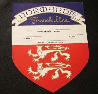 French Line Ss Normandie Shield Luggage Tag