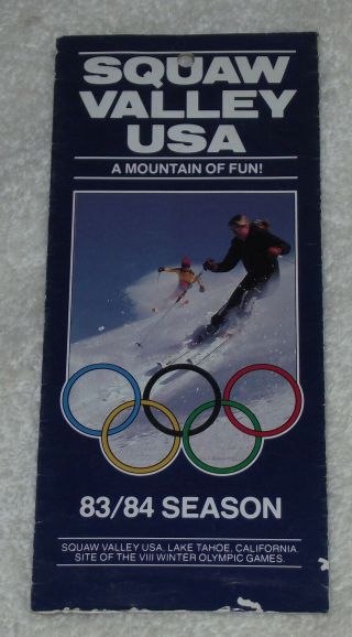 Rare Squaw Valley 1983/84 Season Brochure Site Of 1960 Viii Winter Olympics