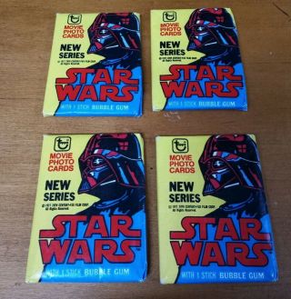 1977 Topps Star Wars Series 2 Wax Pack (red Border Cards) Set Of 4