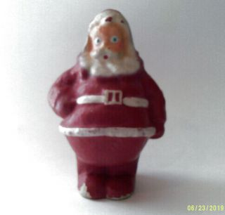 Vintage Christmas Paper Mache Santa Candy Container 7.  5 "