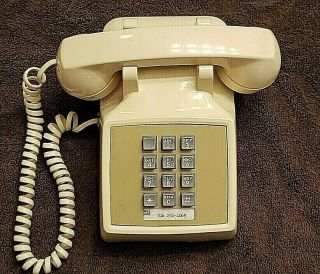 Vintage At&t/western Electric R2500dmg Touch Tone Ivory Desk Phone