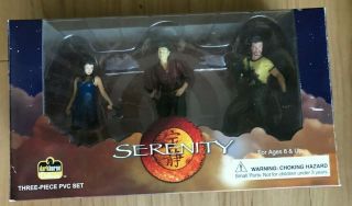 Firefly / Serenity Three Piece Pvc Figurine Set With Mal,  River & Jayne Figures