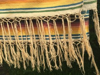 Vintage Antique Mexican Saltillo Serape Blanket 88 
