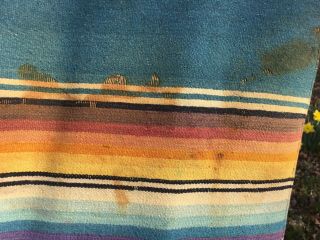 Vintage Antique Mexican Saltillo Serape Blanket 88 