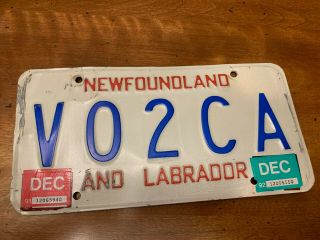 Newfoundland Labrador Ham Amateur Radio License Plate Vo2ca Labrador