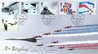 (a30782) Gb Fdc Air Displays Concorde Signed Capt Peter Baker 2008 No.  79 Of 405