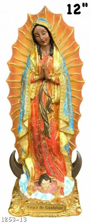 Our Lady Of Guadalupe Statue Virgin Mary Catholic Virgen De Guadalupe 12 "