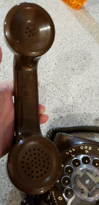 Vintage ITT Rotary Dial Bell Telephone Chocolate Brown Old Retro Desk Phone 5