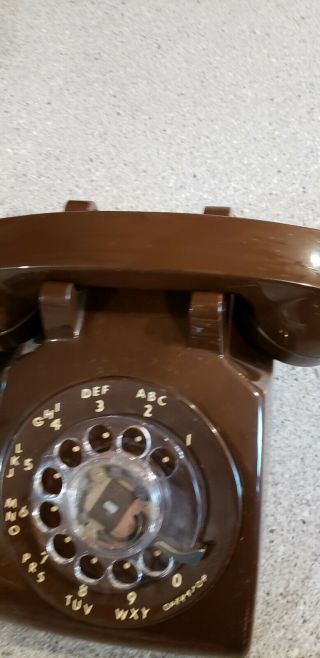 Vintage ITT Rotary Dial Bell Telephone Chocolate Brown Old Retro Desk Phone 6