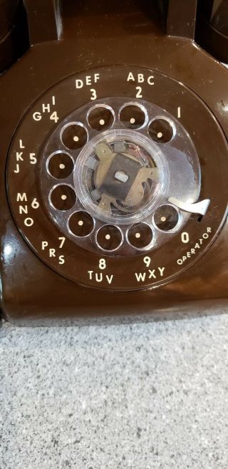 Vintage ITT Rotary Dial Bell Telephone Chocolate Brown Old Retro Desk Phone 7