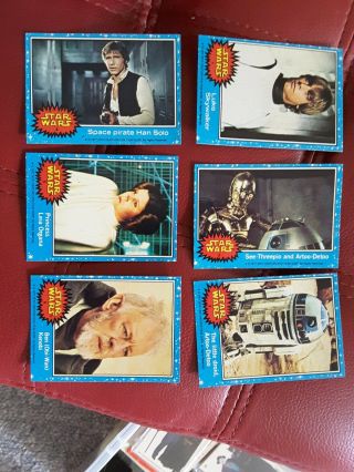 1977 Topps Star Wars 1st Series 1 Complete 66 Blue Card Set Ex, 3