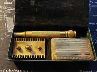 Vintage Gillette Safety Razor Gold Tone