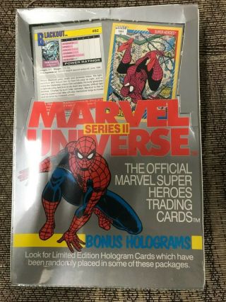 1991 Marvel Universe Series Ii 36 Pack Box Hulk Spiderman Wolverine