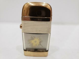 Vintage Scripto Mini VU Lighter Bullet Hole with White Band & Gold Tone 6