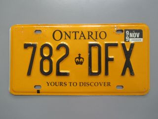 1999 Ontario Dealer License Plate - 782dfx