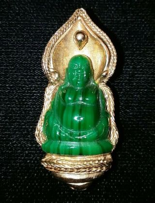 Vintage Chinese Jade Buddha Ho Tai Pin