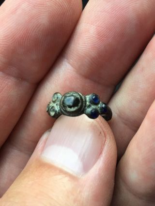 1700’s Fur Trade Ring With Glass Stones - Michigan