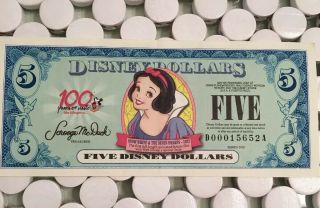 Disney Dollars 2002 Uncirculated $5 D00015652a
