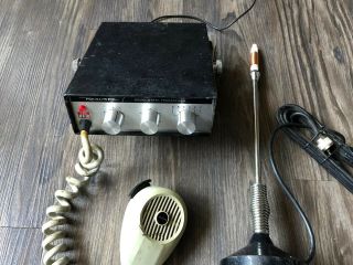 Vintage 1967 Realistic Cb Radio Model Trc - 12 With Antenna And Ptt