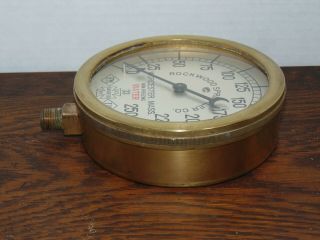 Rockwood Sprinkler Co Pressure Gauge Brass Patent 1906 Steampunk 5