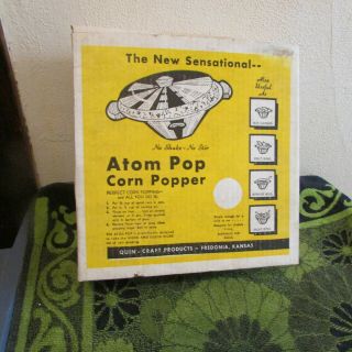 Unique Vintage Atom Pop,  Corn Popper,  Popcorn Maker.  Made In Kansas.