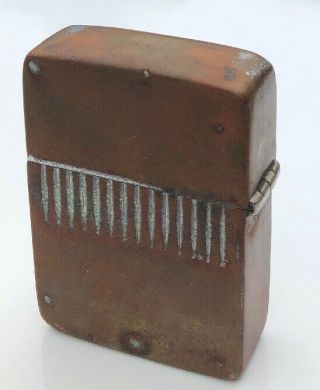1940’s Park Sherman Windproof Lighter 4 Barrel Hinge Brass