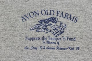 Avon Old Farms Prep School Winged Beavers Large Gray Benefit Shirt