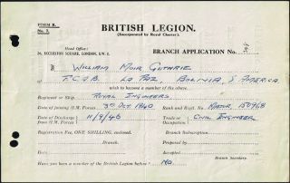Military War British Legion Gb Uk In Chile 25 Branch App.  8 Diff.  Forms Rare