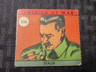 1942 America At War Trading Card 530 Vg 4.  0 Stalin