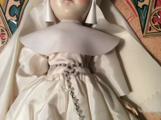 Vintage Nun Doll With White Dress And Habit