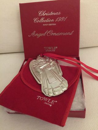 1991 Sterling Silver Towle First Edition Angel Christmas Ornament