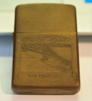 1990 Vintage Zippo Lighter - San Francisco - Commemorative Stamp 1932 - 1990