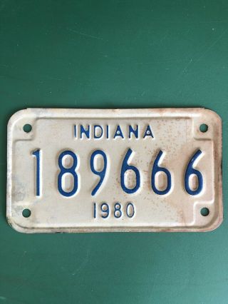 1980 Indiana Motorcycle License Plate