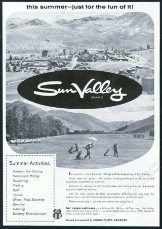 1961 Sun Valley Ski Area Lodge Golf Course Summer Photo Vintage Print Ad
