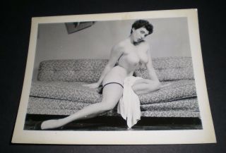 Busty Nude Model In Stockings - Vintage 4x5 Photo - Original/pinup/girl/1950/art