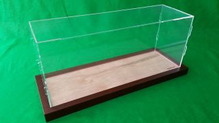 19 " X 6 " X 8 " Table Top Acrylic Display Case Model Ships Ocean Liner Wooden Base