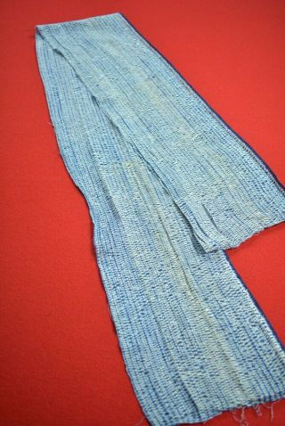 Yv07/40 Vintage Japanese Fabric Cotton Antique Boro Indigo Blue Shibori 59.  4 "