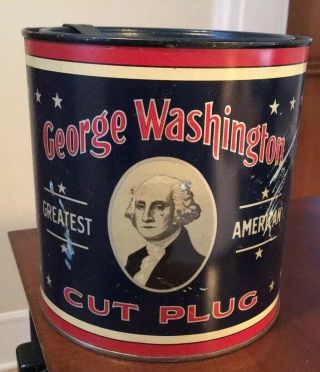 Vintage George Washington Cut Plug Tobacco Can