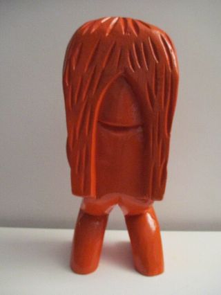 Vtg Large 1960 ' s Hand - carved Monkey Pod Wood HAWAIIAN TIKI Statue Fertility God 7
