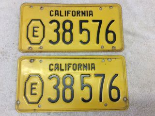 1956 - 62 California Exempt Plates