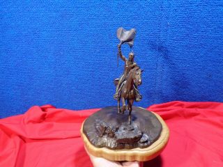 " The Signal " Signed Indian Native American Bronze Sculpture Christie M Matson