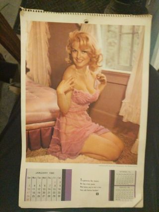 Vintage 1960 Playboy Playmate Bunny Complete Calendar Pin - Up Girls Ds