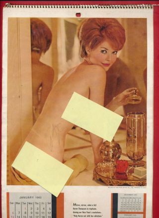 Playboy Wall Calendar 1963 Karen Thomson Christa Speck Sheralee Connors Wells