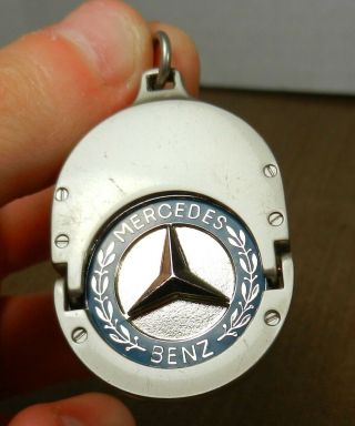 Vintage Mercedes Benz Keychain W/ Pop Out Token Neat