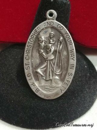 Vintage Sterling Silver St Christopher Medallion 6.  8g